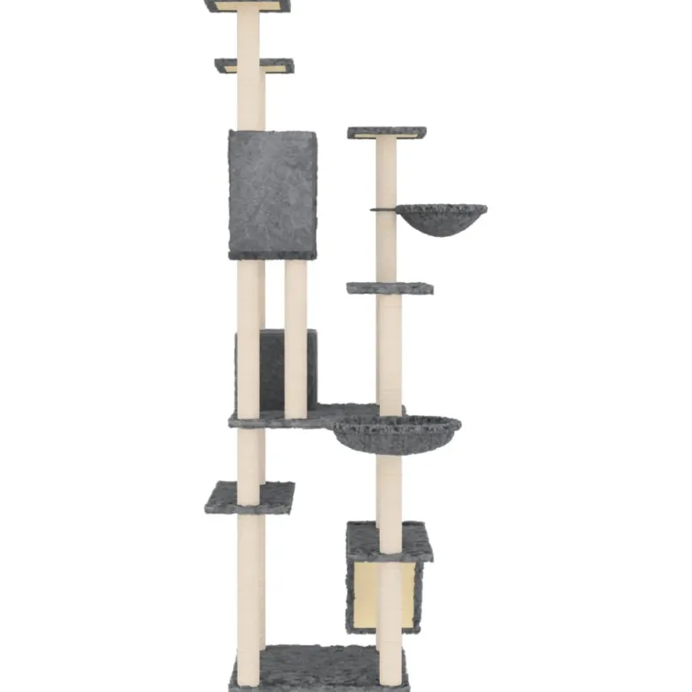 Arbre à chat meuble tour grimper jouet 104 x 78 x 191 cm gris