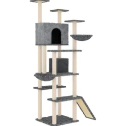 Arbre à chat meuble tour grimper jouet 104 x 78 x 191 cm gris