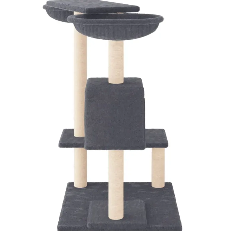 Arbre à chat meuble tour grimper jouet 97 x 67.5 x 82 cm gris