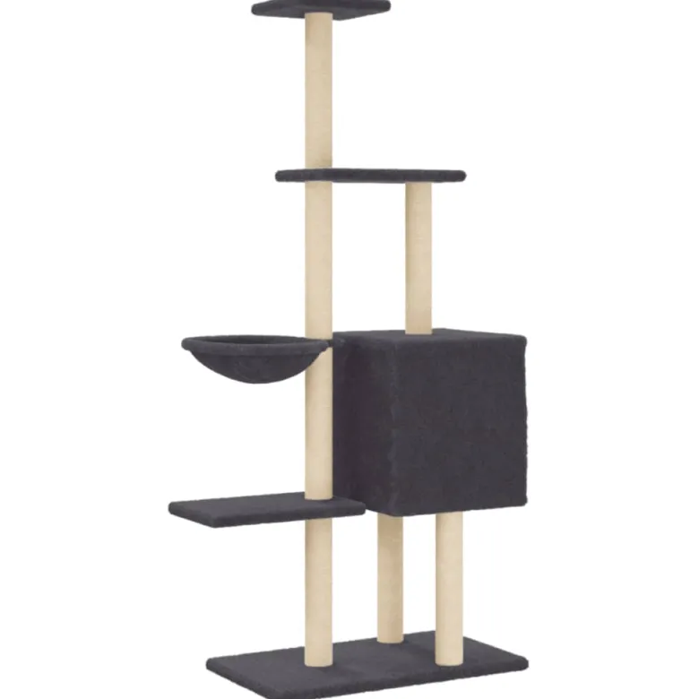 Arbre à chat meuble tour grimper jouet 72 x 34.5 x 145 cm gris