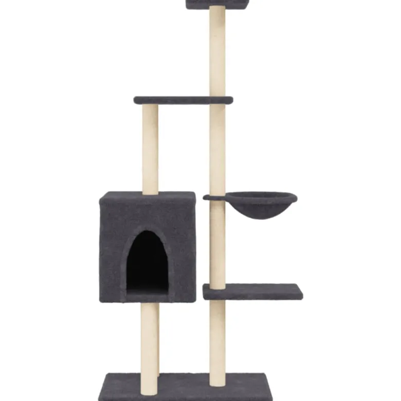Arbre à chat meuble tour grimper jouet 72 x 34.5 x 145 cm gris