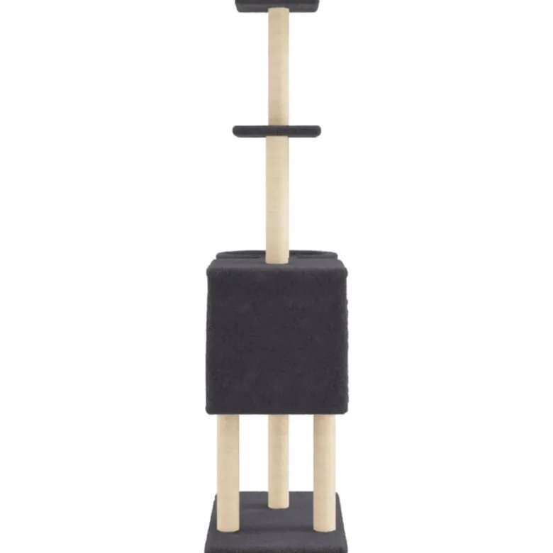 Arbre à chat meuble tour grimper jouet 72 x 34.5 x 145 cm gris