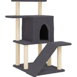 Arbre à chat meuble tour grimper jouet 74 x 61 x 97 cm gris