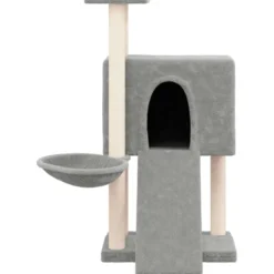 Arbre à chat meuble tour grimper jouet 71.5 x 60 x 96 cm gris