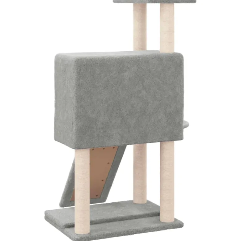 Arbre à chat meuble tour grimper jouet 71.5 x 60 x 96 cm gris