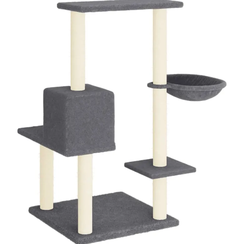 Arbre à chat meuble tour grimper jouet 78 x 59 x 95 cm gris