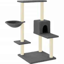 Arbre à chat meuble tour grimper jouet 78 x 59 x 95 cm gris