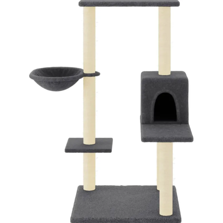Arbre à chat meuble tour grimper jouet 78 x 59 x 95 cm gris