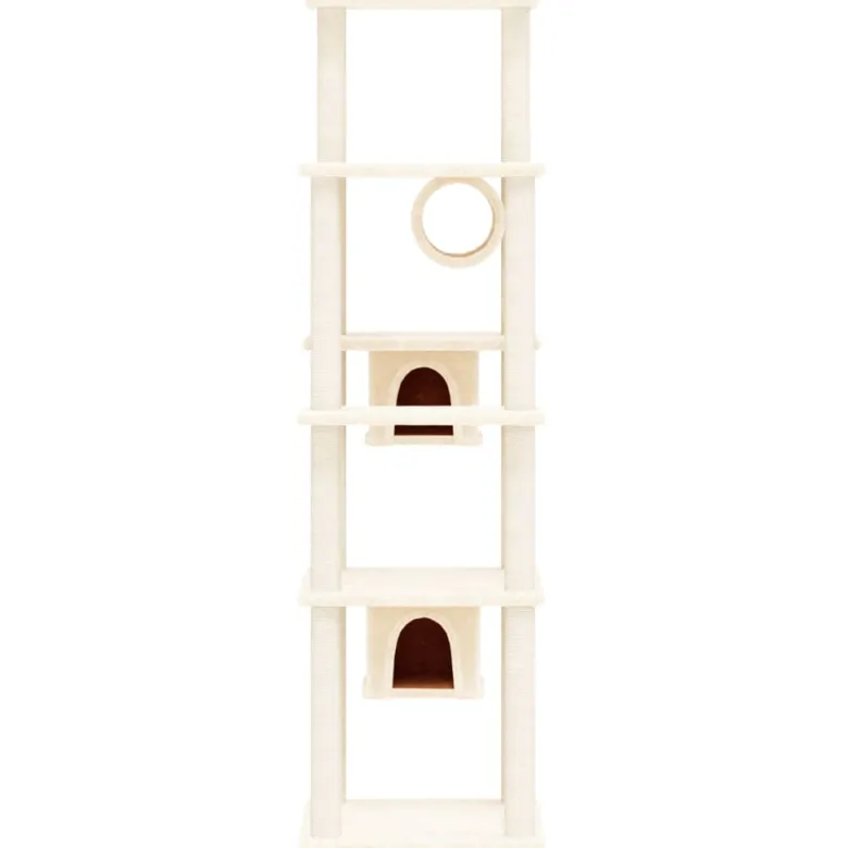 Arbre à chat meuble tour grimper jouet 47 x 74 x 169 cm crème