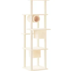 Arbre à chat meuble tour grimper jouet 47 x 74 x 169 cm crème