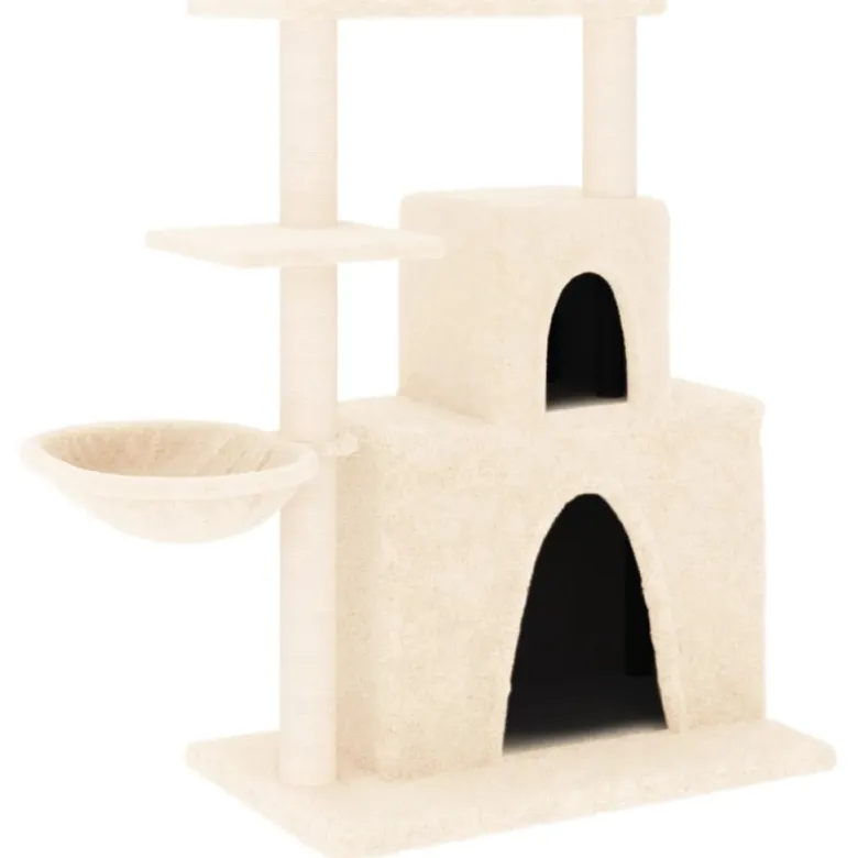 Arbre à chat meuble tour grimper jouet 61 x 35 x 83 cm crème
