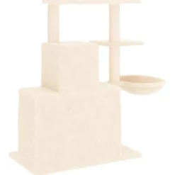 Arbre à chat meuble tour grimper jouet 61 x 35 x 83 cm crème