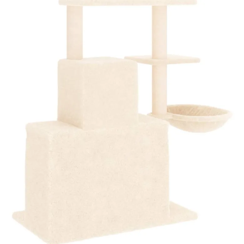 Arbre à chat meuble tour grimper jouet 61 x 35 x 83 cm crème