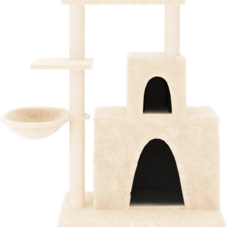 Arbre à chat meuble tour grimper jouet 61 x 35 x 83 cm crème