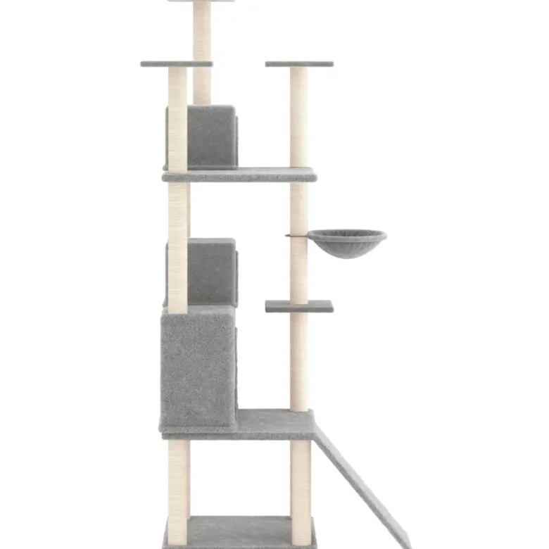 Arbre à chat meuble tour grimper jouet 47.5 x 78 x 175 cm gris