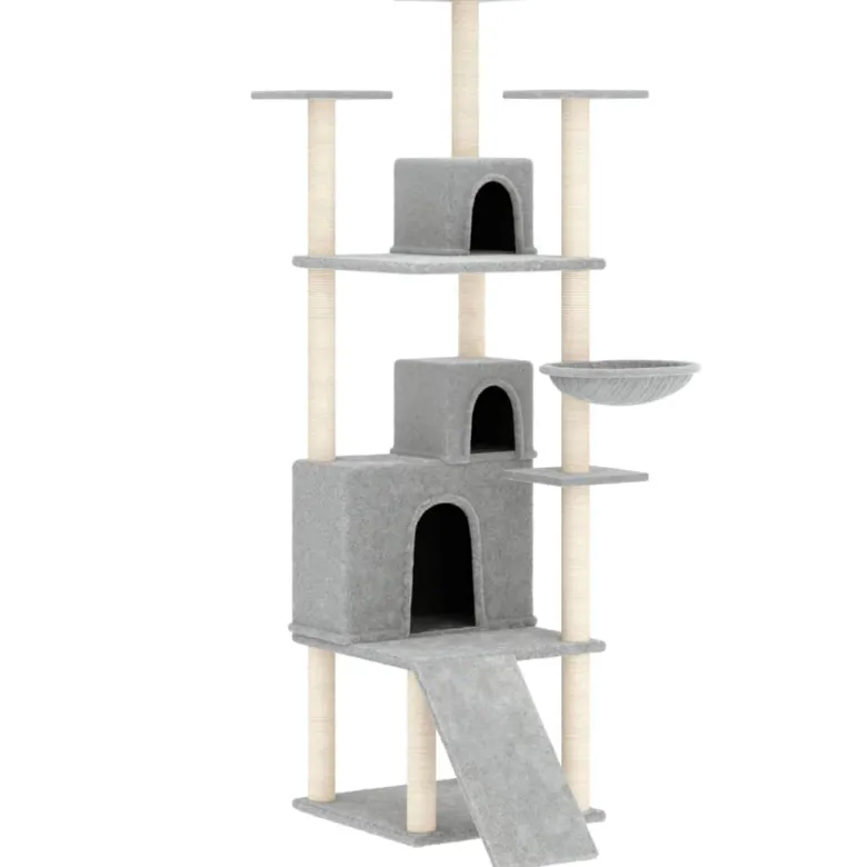 Arbre à chat meuble tour grimper jouet 47.5 x 78 x 175 cm gris