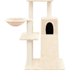 Arbre à chat meuble tour grimper jouet 73 x 49 x 82 cm crème