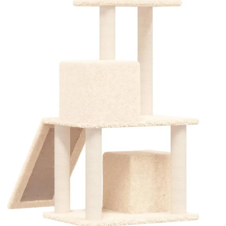 Arbre à chat meuble tour grimper jouet 47.5 x 66 x 82 cm crème