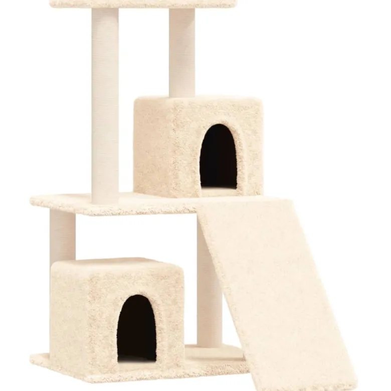 Arbre à chat meuble tour grimper jouet 47.5 x 66 x 82 cm crème