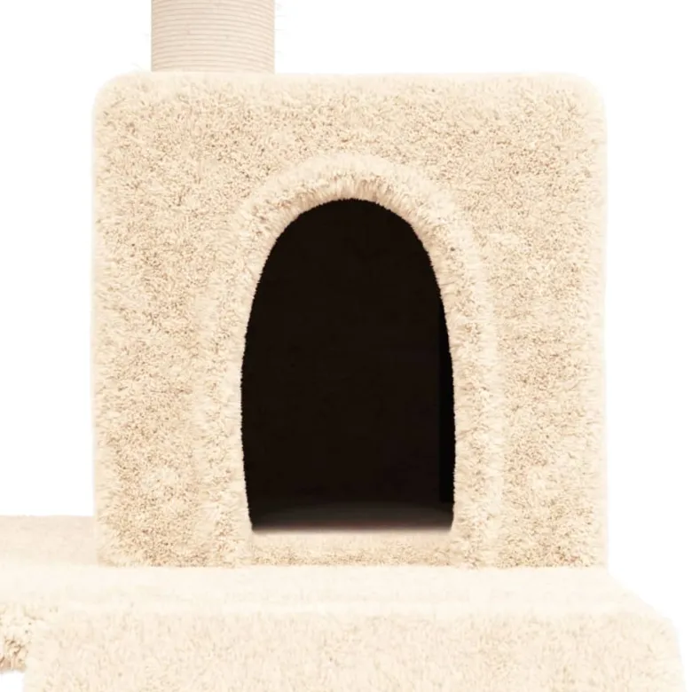 Arbre à chat meuble tour grimper jouet 47.5 x 66 x 82 cm crème