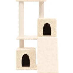 Arbre à chat meuble tour grimper jouet 47.5 x 66 x 82 cm crème
