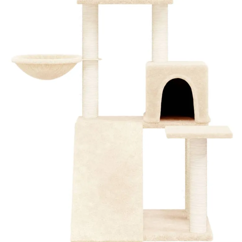 Arbre à chat meuble tour grimper jouet 47 x 47 x 82 cm crème