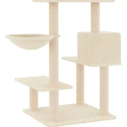 Arbre à chat meuble tour grimper jouet 72.5 x 59.5 x 82.5 cm crème