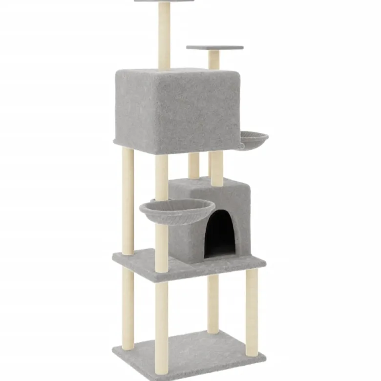 Arbre à chat meuble tour grimper jouet 103.5 x 90 x 180 cm gris