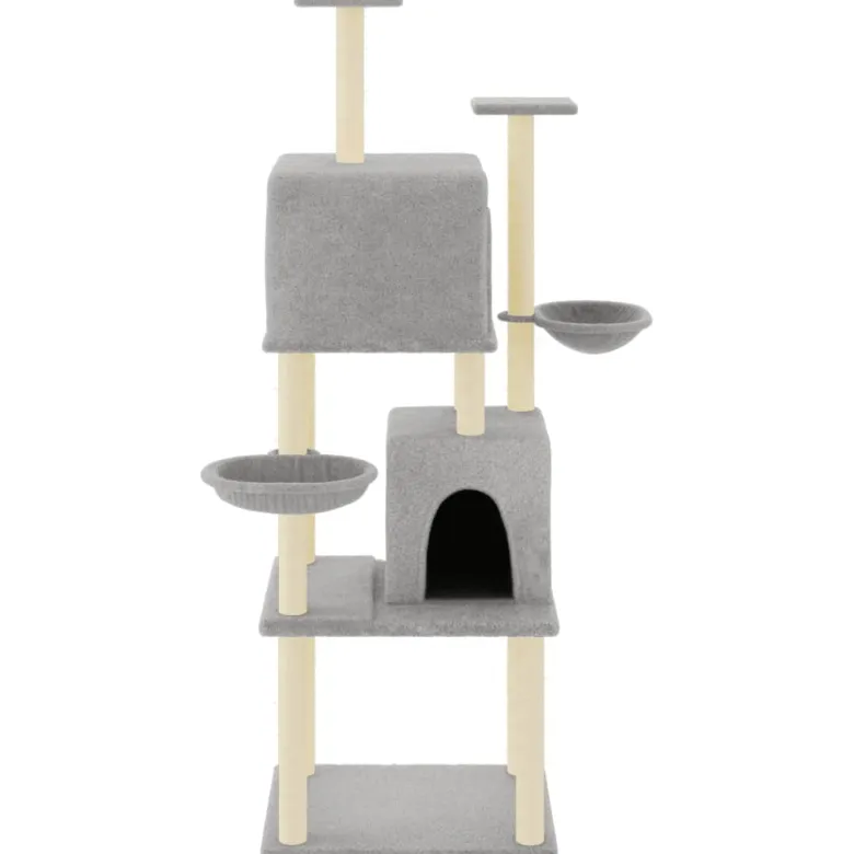 Arbre à chat meuble tour grimper jouet 103.5 x 90 x 180 cm gris