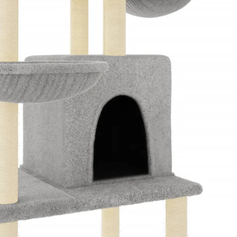 Arbre à chat meuble tour grimper jouet 103.5 x 90 x 180 cm gris