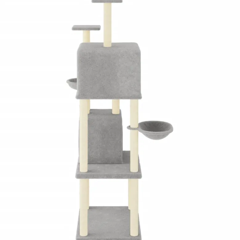 Arbre à chat meuble tour grimper jouet 103.5 x 90 x 180 cm gris