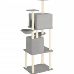 Arbre à chat meuble tour grimper jouet 103.5 x 90 x 180 cm gris