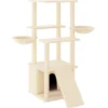 Arbre à chat meuble tour grimper jouet 95 x 47.5 x 133 cm crème