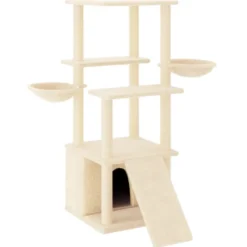 Arbre à chat meuble tour grimper jouet 95 x 47.5 x 133 cm crème