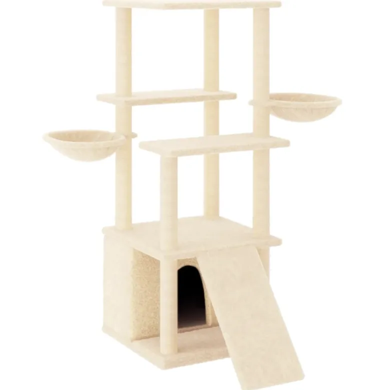 Arbre à chat meuble tour grimper jouet 95 x 47.5 x 133 cm crème
