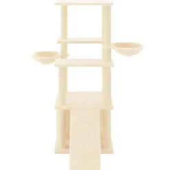 Arbre à chat meuble tour grimper jouet 95 x 47.5 x 133 cm crème