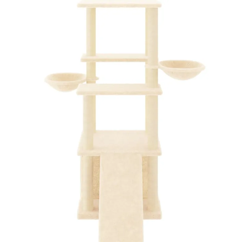 Arbre à chat meuble tour grimper jouet 95 x 47.5 x 133 cm crème