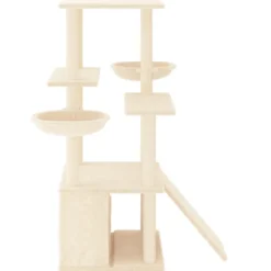 Arbre à chat meuble tour grimper jouet 95 x 47.5 x 133 cm crème
