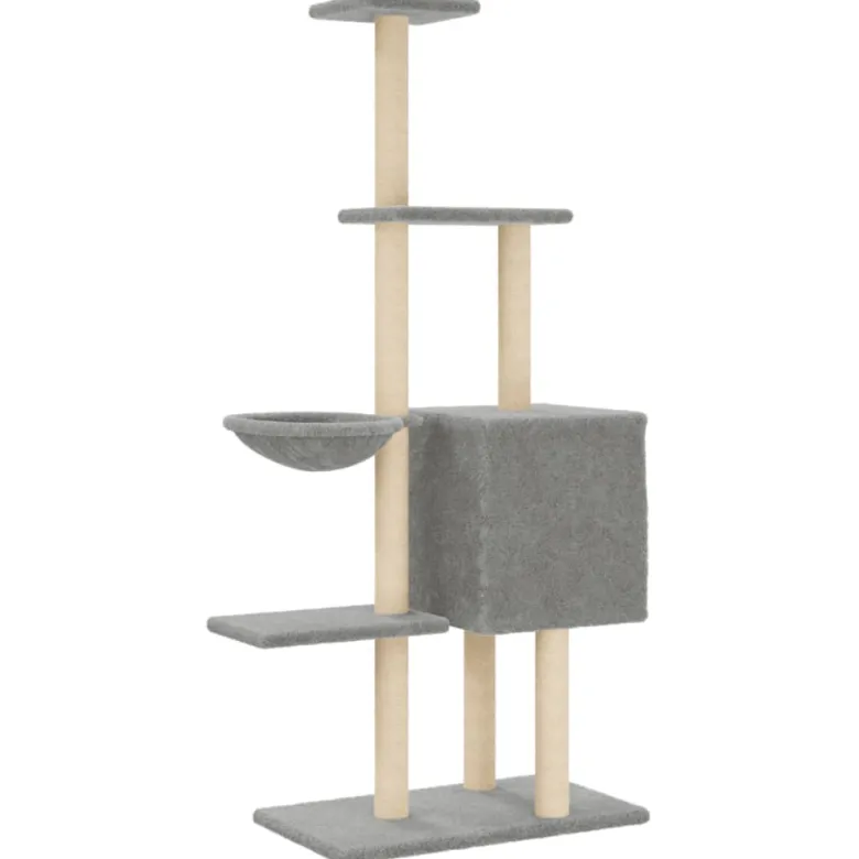 Arbre à chat meuble tour grimper jouet 72 x 34.5 x 145 cm gris