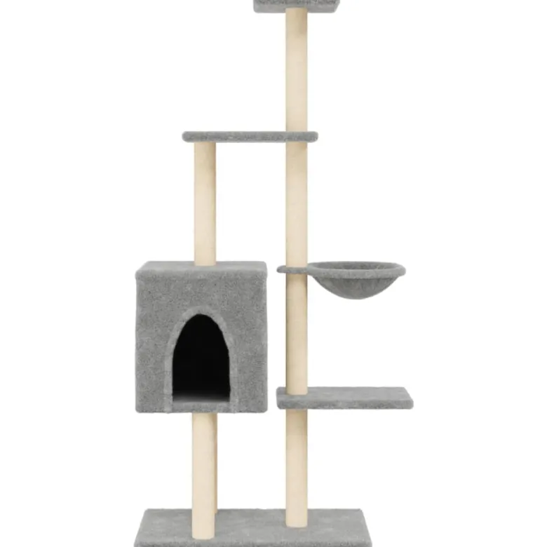 Arbre à chat meuble tour grimper jouet 72 x 34.5 x 145 cm gris