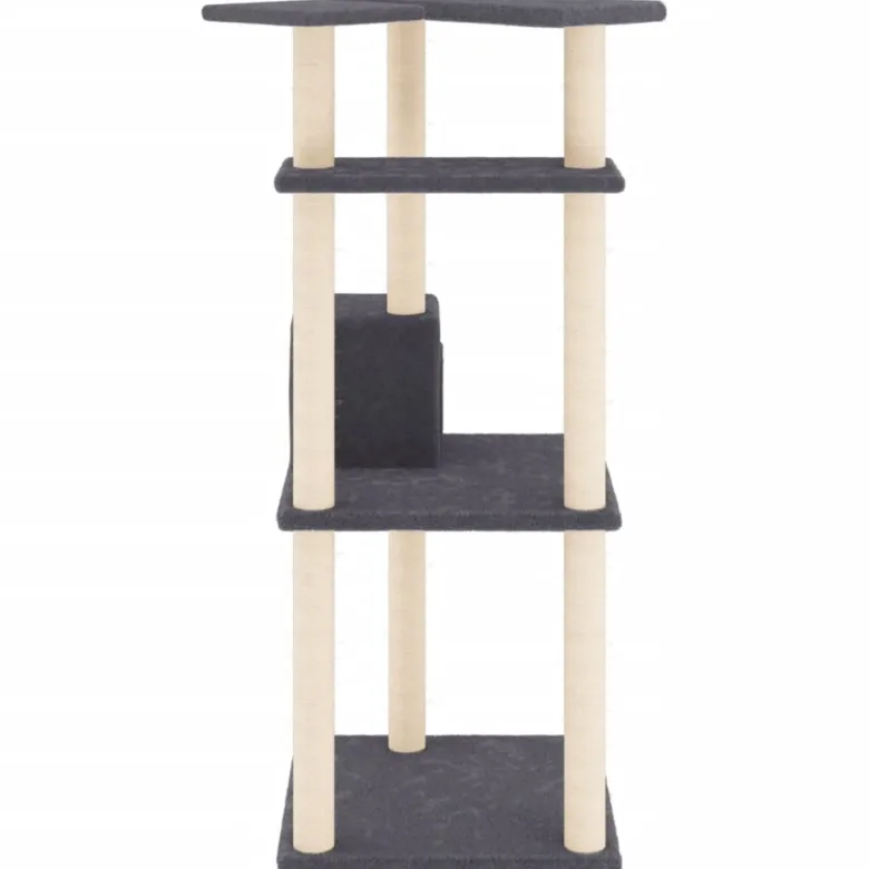 Arbre à chat meuble tour grimper jouet 55 x 47.5 x 123 cm gris