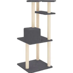 Arbre à chat meuble tour grimper jouet 55 x 47.5 x 123 cm gris