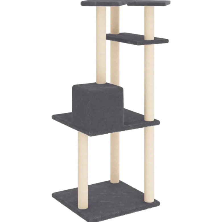 Arbre à chat meuble tour grimper jouet 55 x 47.5 x 123 cm gris
