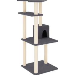 Arbre à chat meuble tour grimper jouet 55 x 47.5 x 123 cm gris