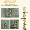 Arbre à chat poteau à griffer design hauteur réglable h.202- 242h cm