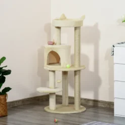 Arbre à chats griffoirs plateformes niche jeu boule suspendue