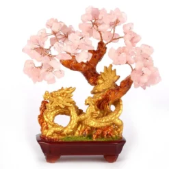 Arbre dragon en quartz rose
