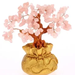 Arbre feng shui en quartz rose