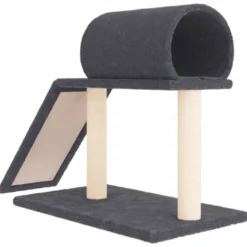 Arbres à chat avec tunnel et échelle 81 x 35 x 55.5 cm gris