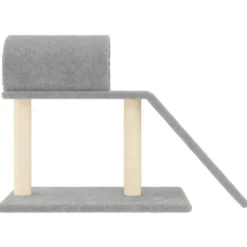 Arbres à chat avec tunnel et échelle 81 x 35 x 55.5 cm gris